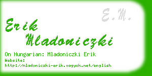 erik mladoniczki business card